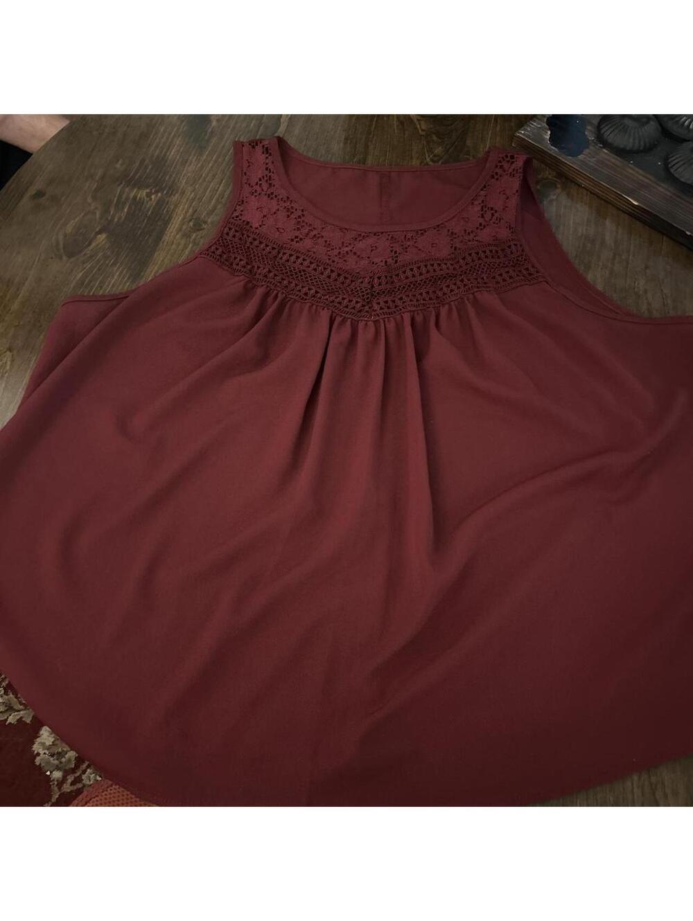 Shein Women's Burgundy and Red Blous